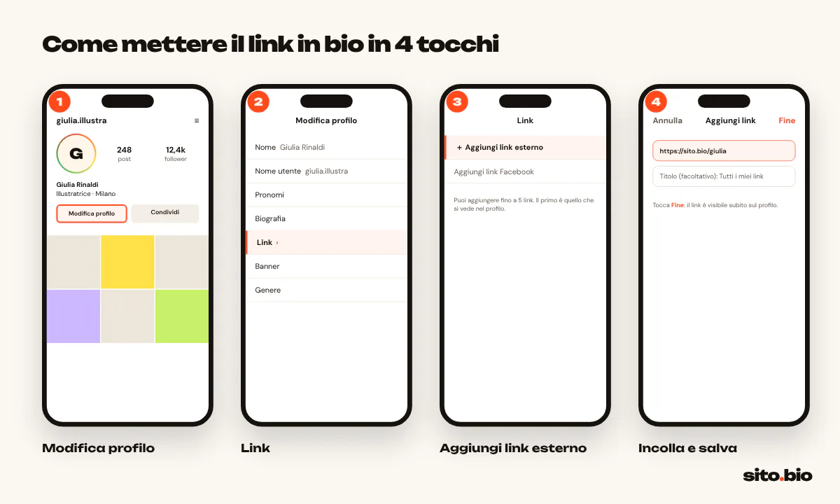 Come mettere il link in bio su Instagram in 4 passaggi da app