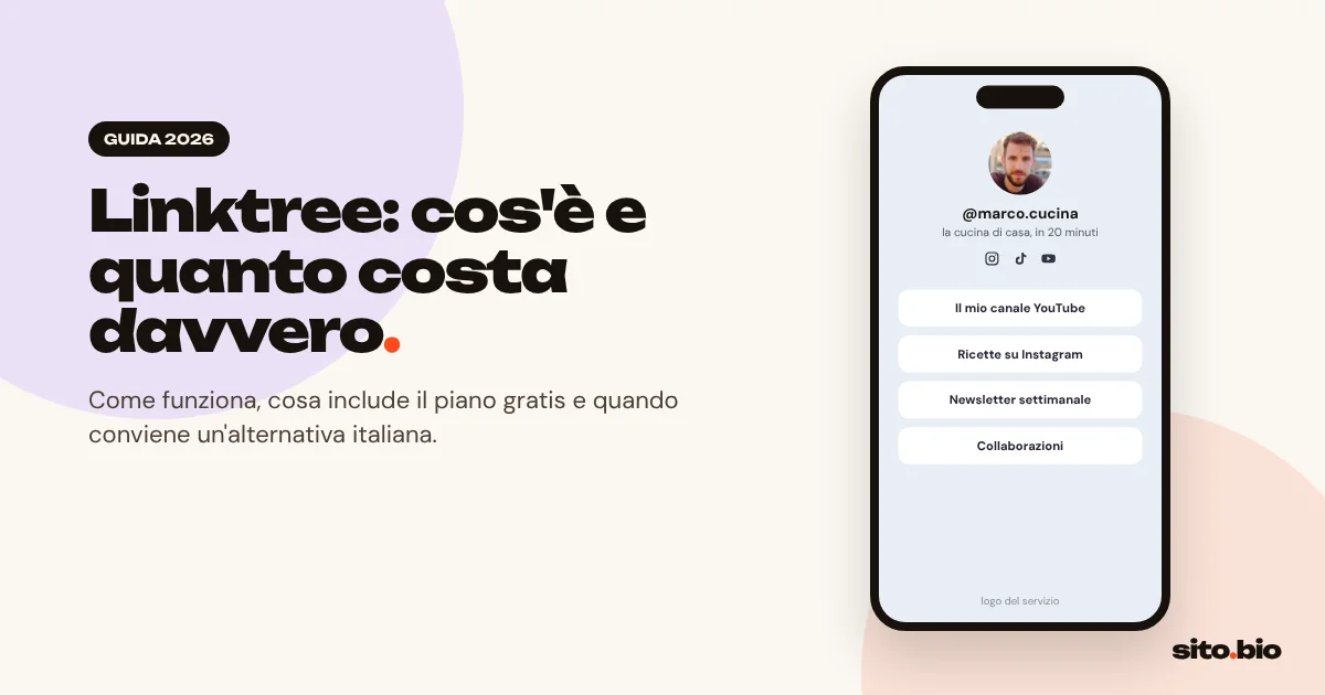 Linktree cos'è: esempio di pagina link in bio con più pulsanti