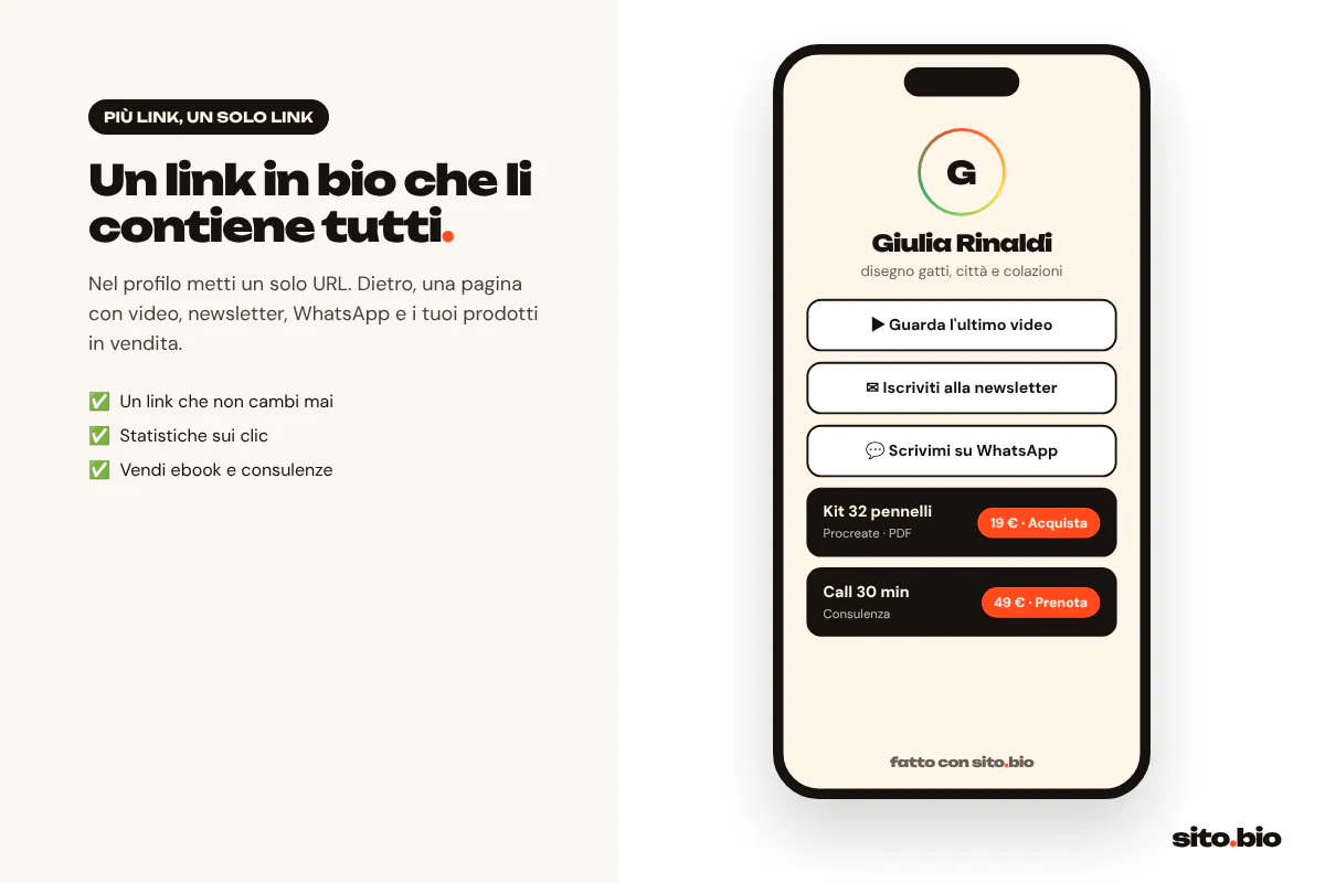 Come mettere più link su Instagram con una pagina link in bio